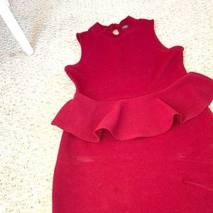Red peplum dress